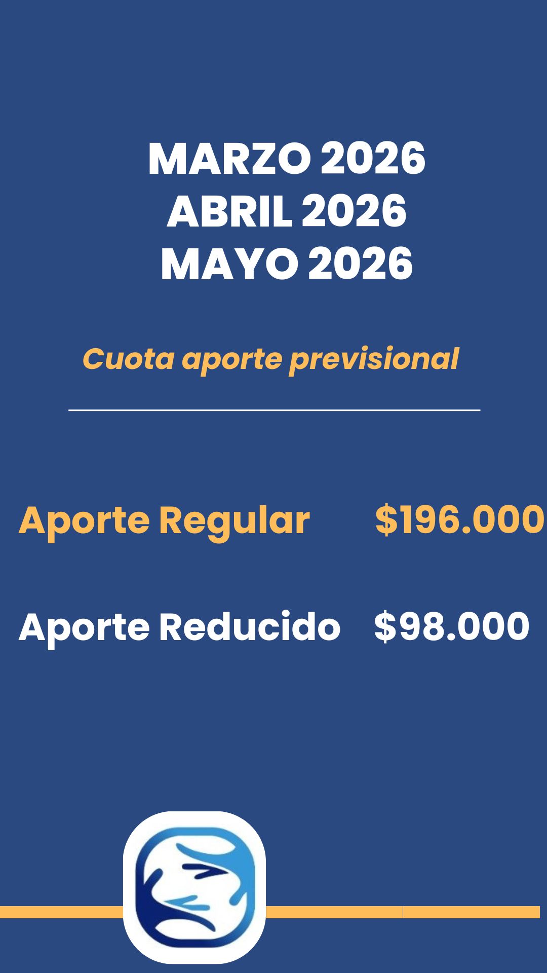 Valor Cuota regular y Reducido- Marzo a mayo 2026